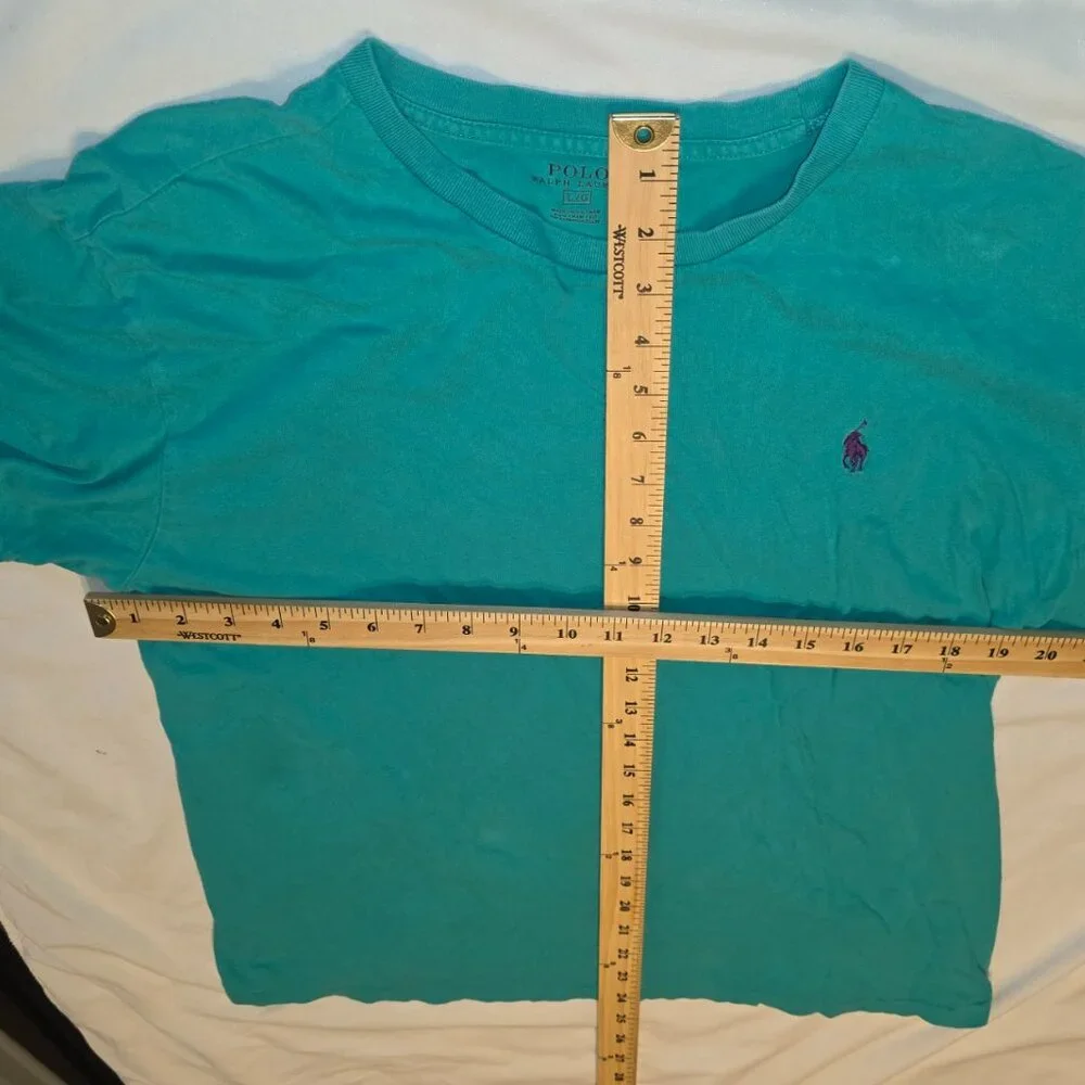 Polo Ralph Lauren Teal Tee Shirt Mens Large Embroidered Logo